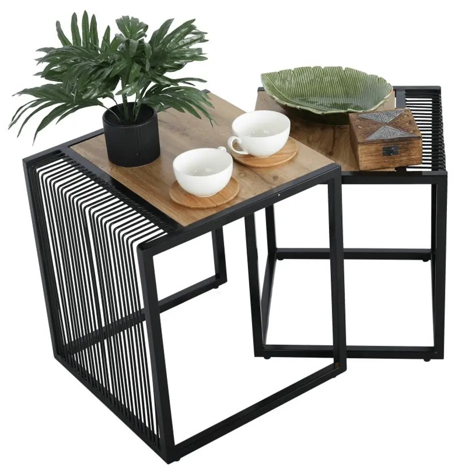 Set mese pentru reviste Mobhaus Rimbo (Oak/Black)