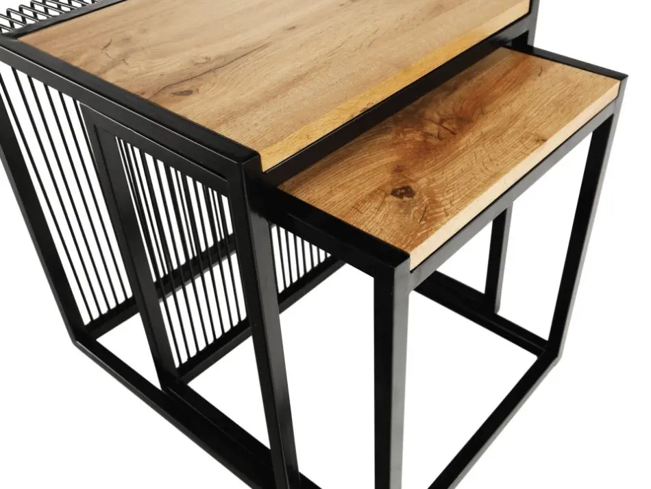 Set mese pentru reviste Mobhaus Rimbo (Oak/Black)