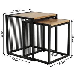 Set mese pentru reviste Mobhaus Rimbo (Oak/Black) Thumb