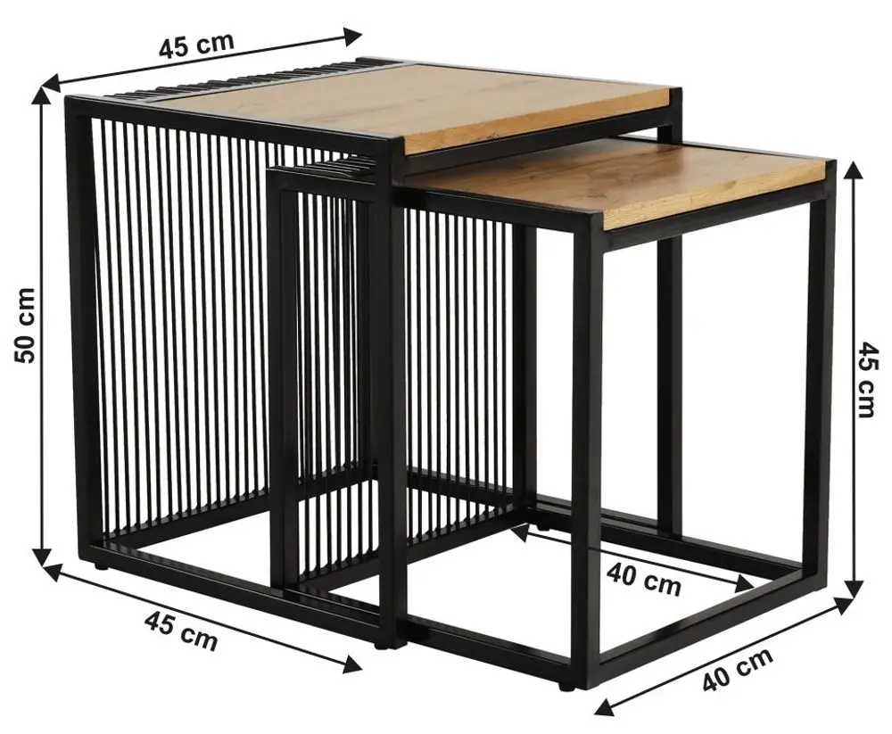 Set mese pentru reviste Mobhaus Rimbo (Oak/Black)