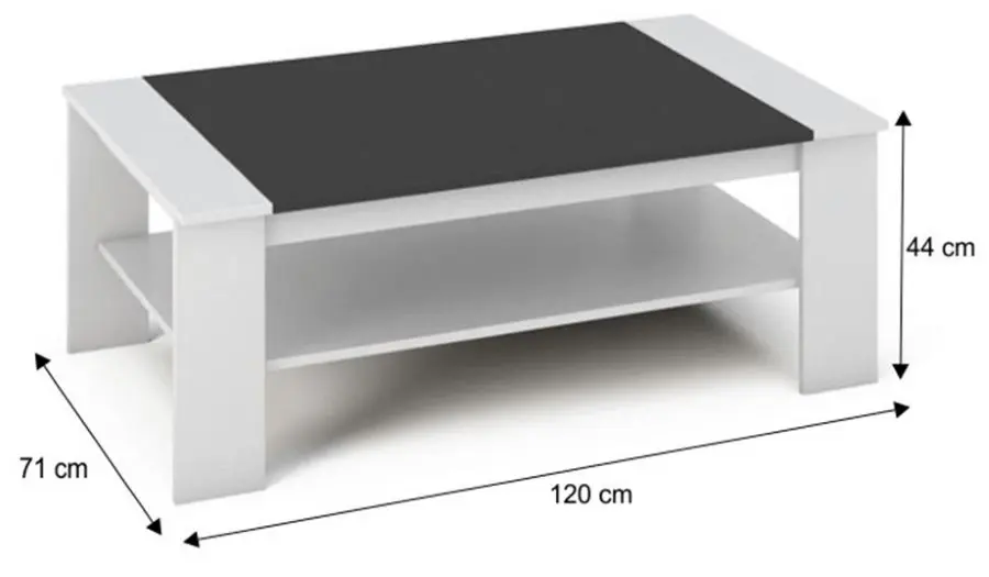 Masa pentru reviste Mobhaus Baker (White/Black)