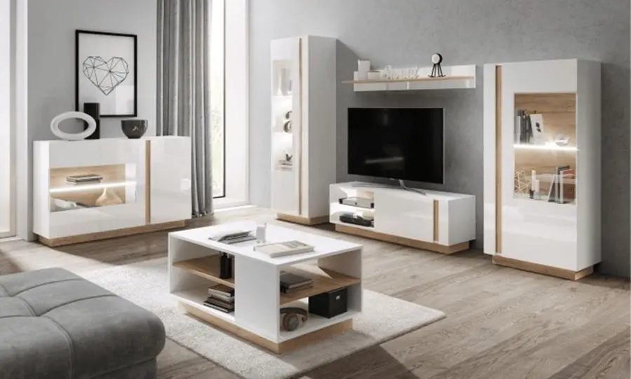 Masa pentru reviste Mobhaus City (White/Grandson Oak)