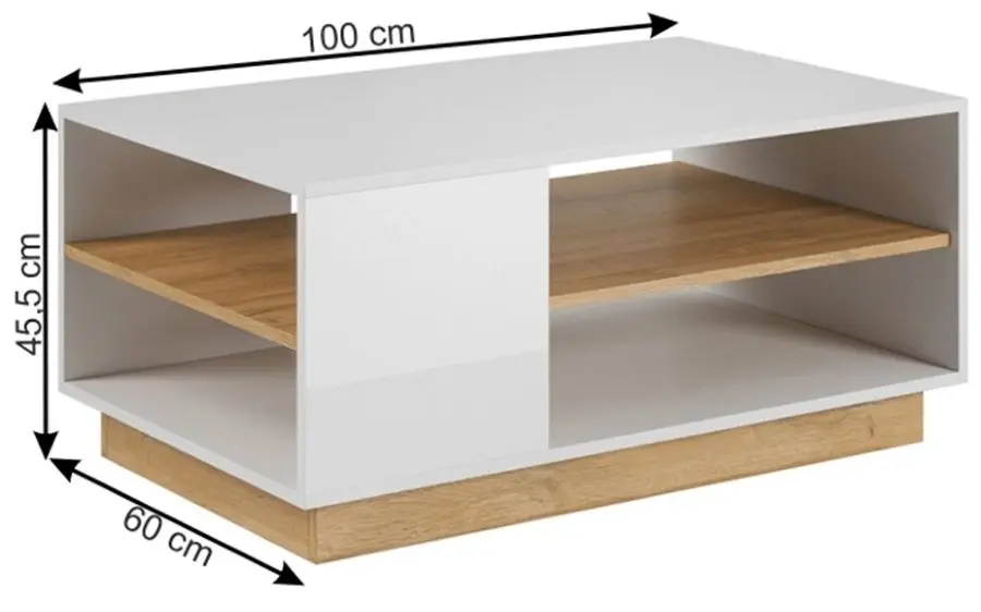 Masa pentru reviste Mobhaus City (White/Grandson Oak)