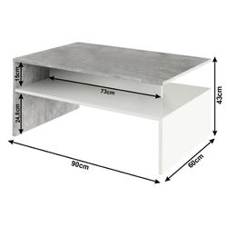 Masa pentru reviste Mobhaus Damoli (Concrete/White) Thumb