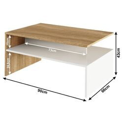 Masa pentru reviste Mobhaus Damoli (Sonoma Oak/White) Thumb