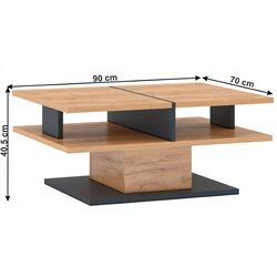 Masa pentru reviste Mobhaus Fidel T (Craft Oak Golden/Graphite Gray) Thumb