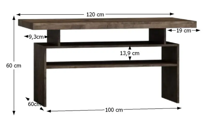 Masa pentru reviste Tempo Kondela Infinity I-13 (Ash Dark)