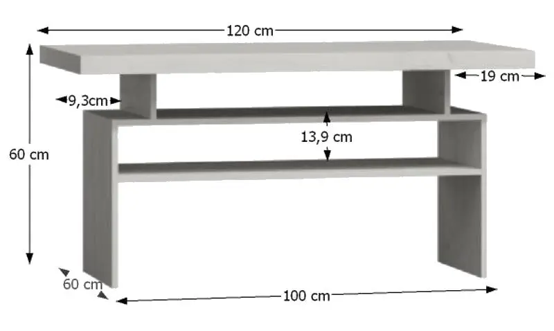Журнальный столик Tempo Kondela Infinity I-13 (Ash White)