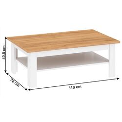 Журнальный столик Tempo Kondela Lanzette T (White/Craft Oak Golden) Thumb