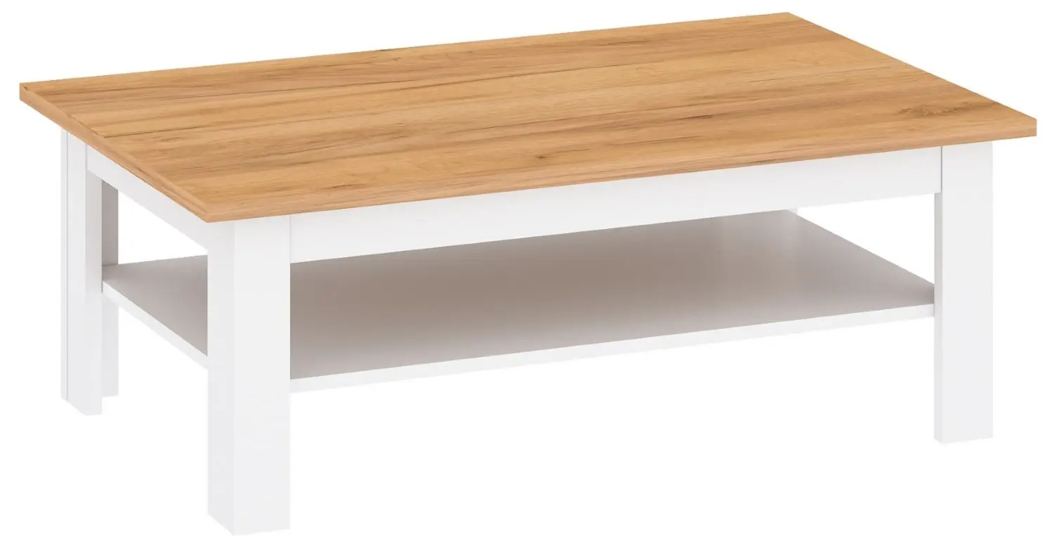 Журнальный столик Tempo Kondela Lanzette T (White/Craft Oak Golden)