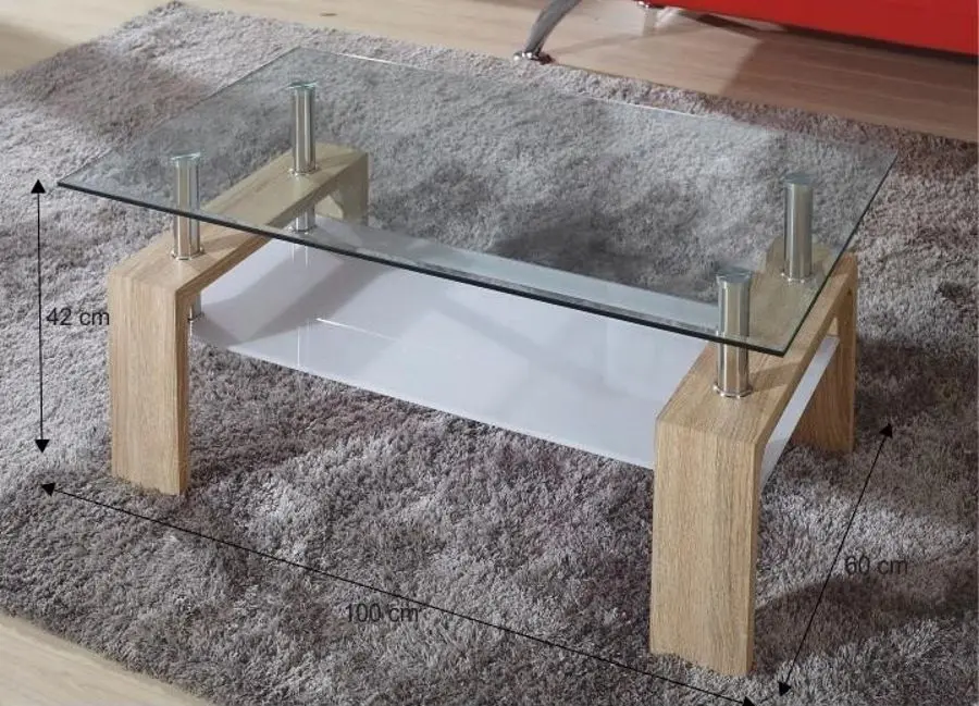 Masa pentru reviste Mobhaus Libor New (Sonoma Oak/Glass) - 3