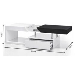 Журнальный столик Mobhaus Melida (White Extra High Gloss/Gray) Thumb