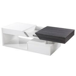 Masa pentru reviste Mobhaus Melida (White Extra High Gloss/Gray)