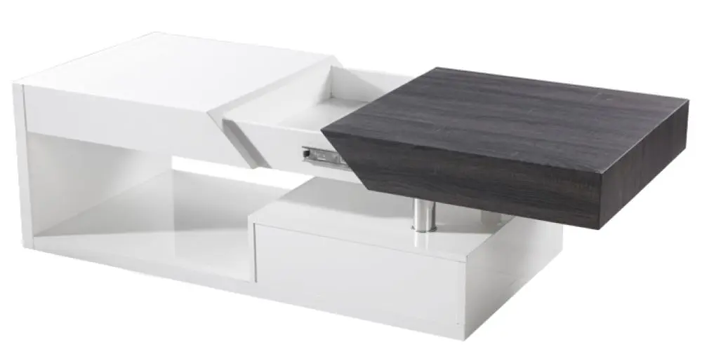 Журнальный столик Mobhaus Melida (White Extra High Gloss/Gray)