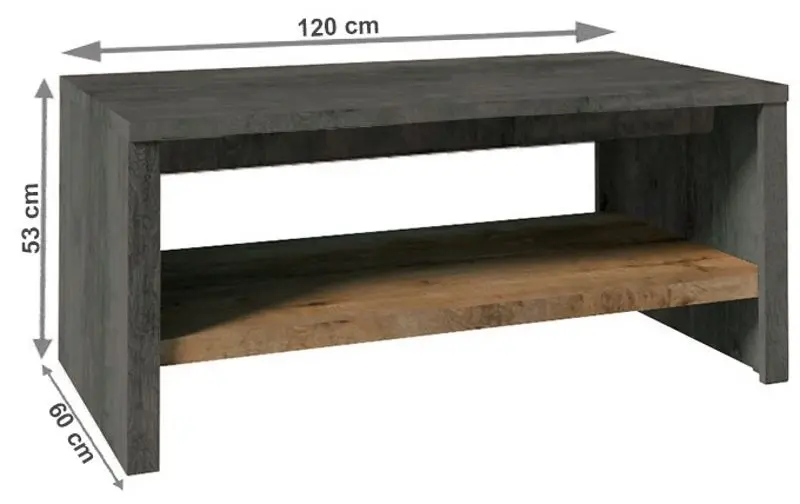 Masa pentru reviste Mobhaus Montana ST (Lefkas Oak Dark/Smooth Gray)
