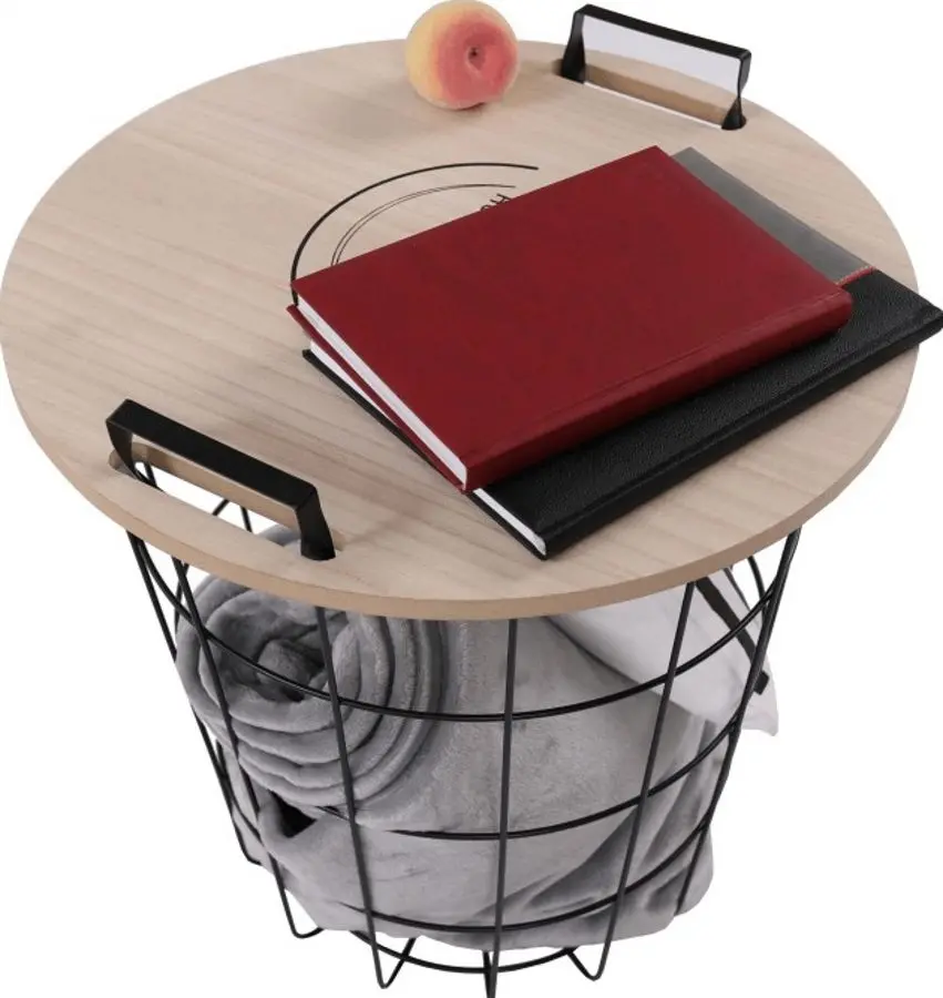 Masa pentru reviste Mobhaus Nando (Natural/Black) - 3