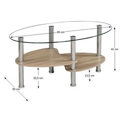 Masa pentru reviste Mobhaus Panty New (Sonoma Oak/Transparent) Thumb