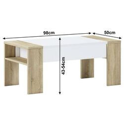 Masa pentru reviste Mobhaus Pula (Sonoma Oak/White) Thumb