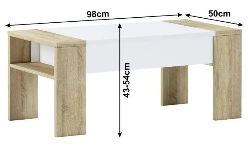 Masa pentru reviste Mobhaus Pula (Sonoma Oak/White) - 4