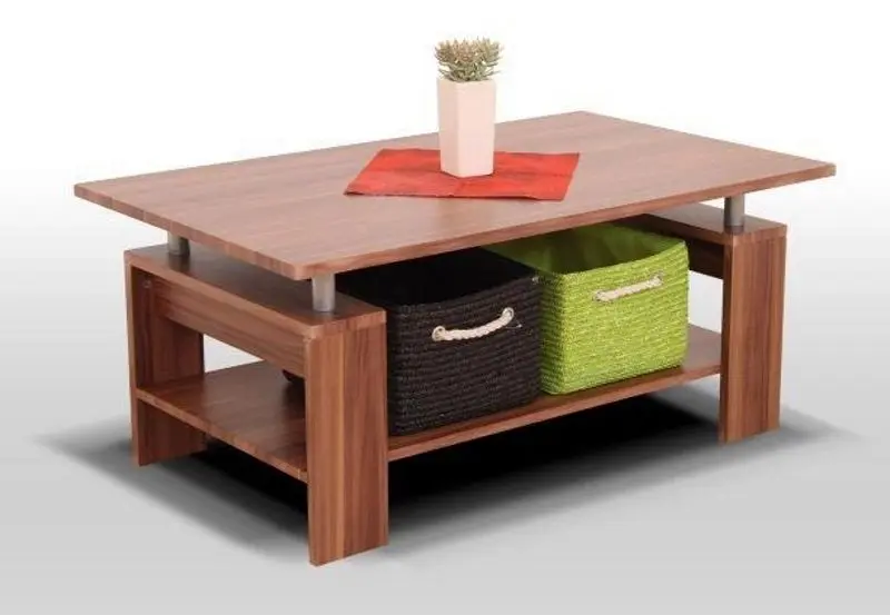 Журнальный столик Mobhaus Roko (Light Walnut/Silver)