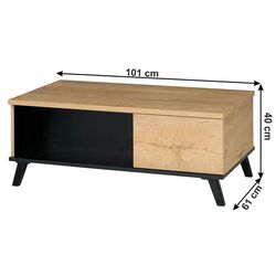 Журнальный столик Mobhaus Siran Typ 8 (Lefkas Oak/Black) Thumb