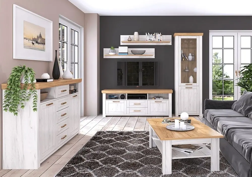 Masa pentru reviste Tempo Kondela Sudbury T2 (Craft Oak Golden/Craft Oak White) - 3