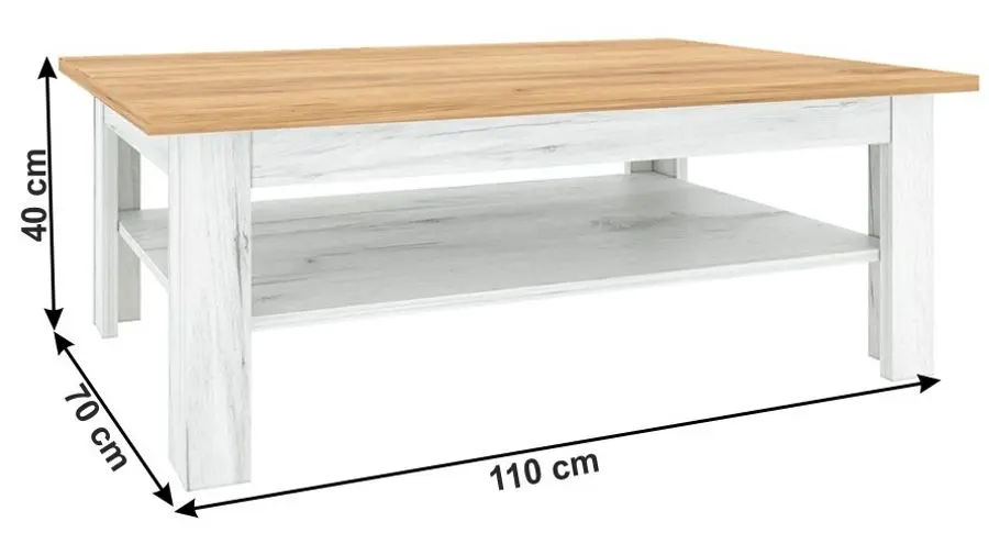Masa pentru reviste Tempo Kondela Sudbury T2 (Craft Oak Golden/Craft Oak White) - 2