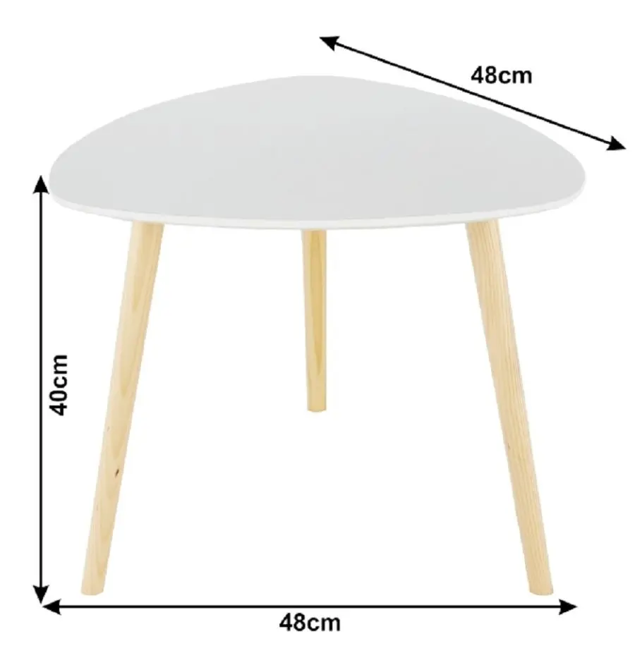 Masa pentru reviste Mobhaus Tavas (White/Natural)