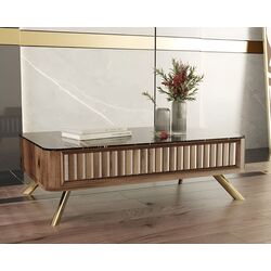 Masa pentru reviste ModaLife Demre (Walnut/Black Marble)