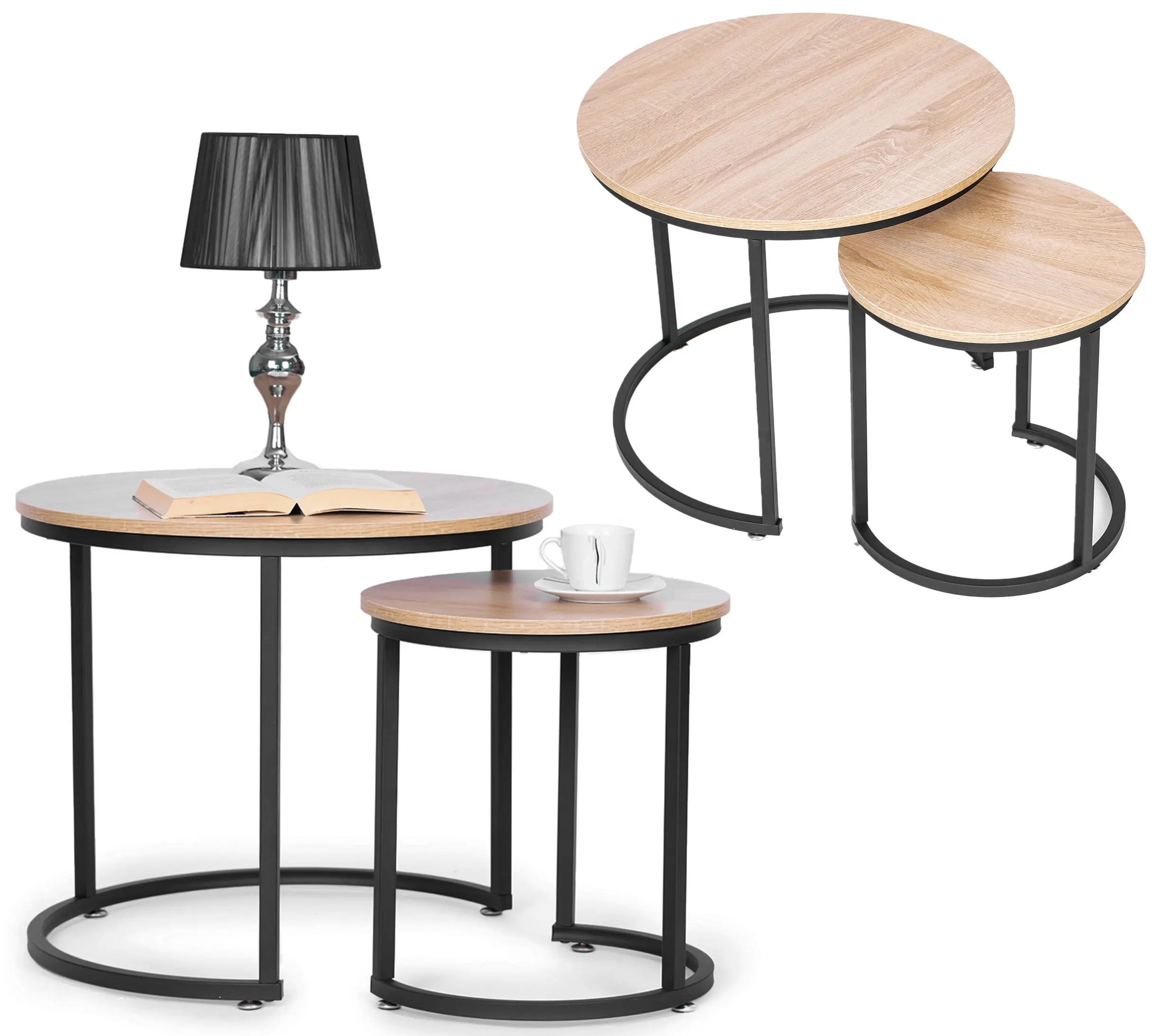 Набор журнальных столиков Modern Home PJJCT0111 (Beige/Black)