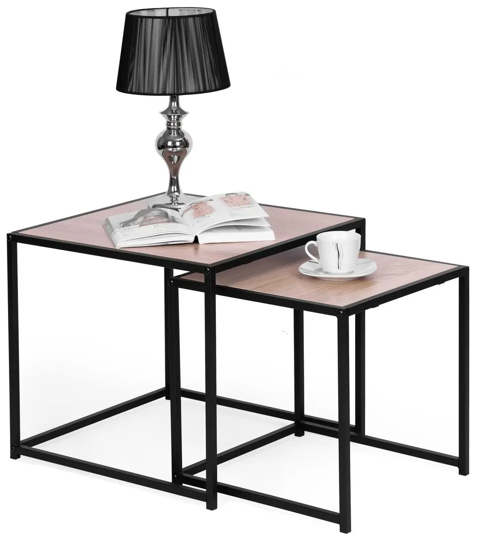 Set masute pentru reviste Modern Home PJJST0302 (Black/Oak)