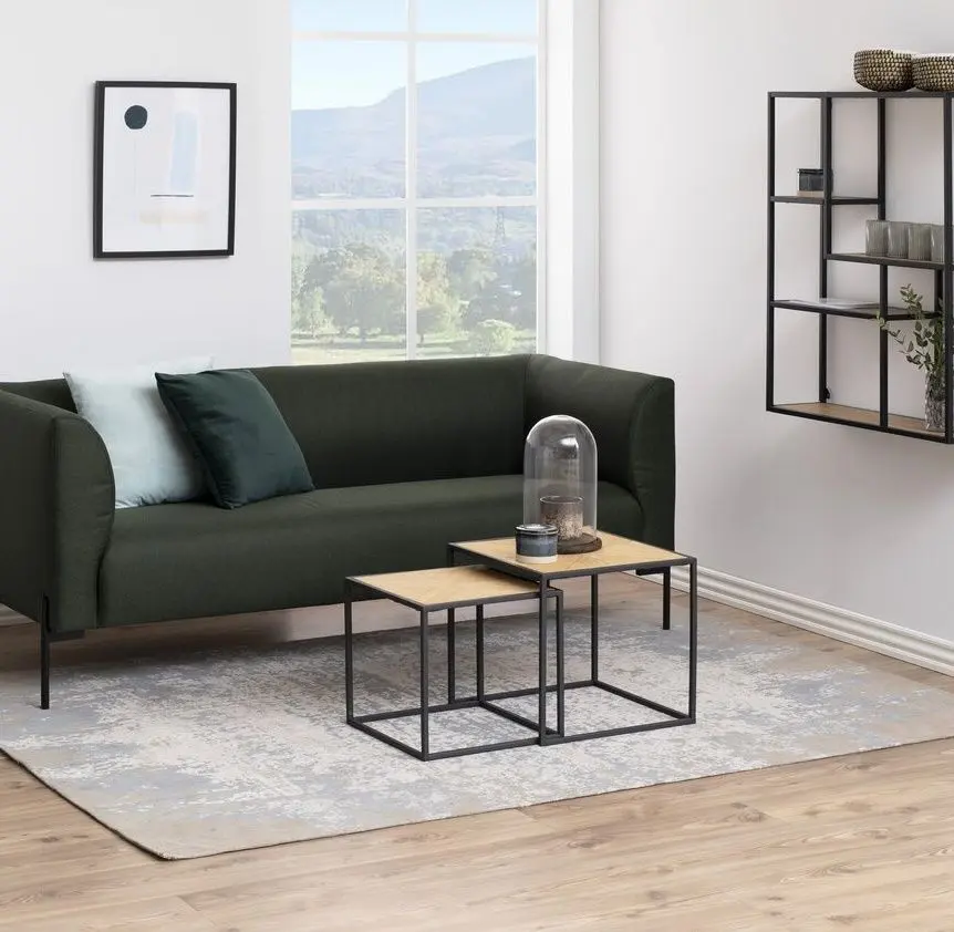 Set masute pentru reviste Modern Home PJJST0302 (Black/Oak)