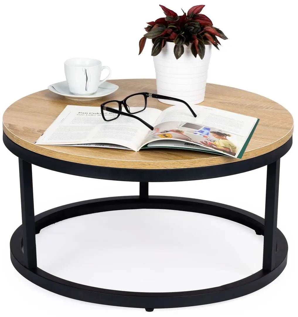 Masa pentru reviste Modern Home PJJCFT0068 (Black/Oak) - 4