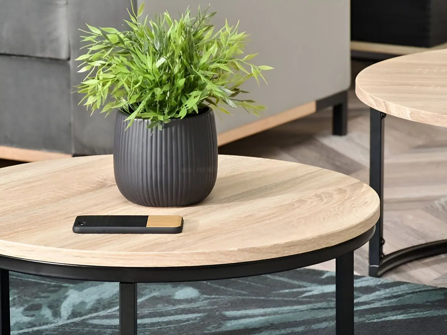 Masa pentru reviste Modern Home PJJCFT0068 (Black/Oak) - 5