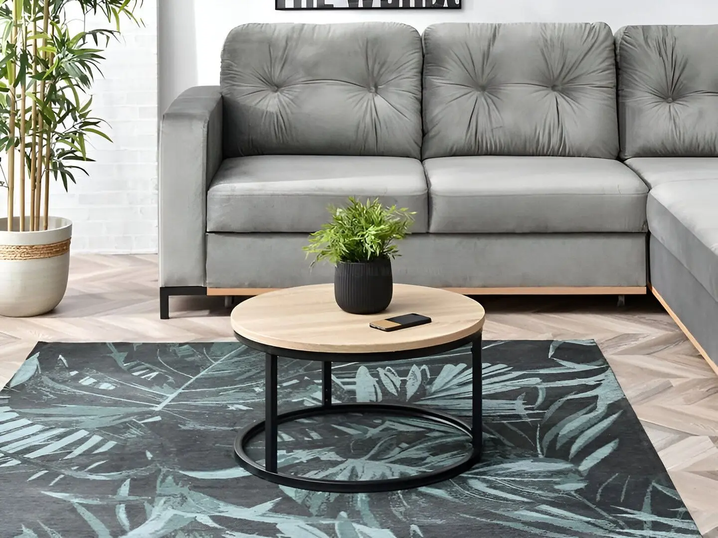 Masa pentru reviste Modern Home PJJCFT0068 (Black/Oak) - 6