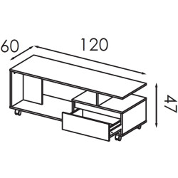 Masa pentru reviste Modern Komfi STJ 120cm (Slate Gray/Craft Oak White) Thumb