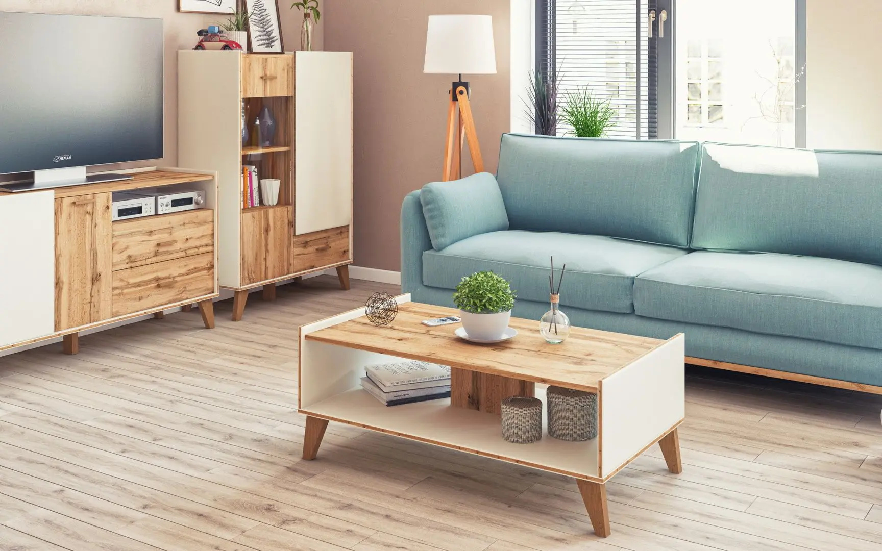 Masa pentru reviste Неман Skandi МН-036-06 (Wotan Oak/White) - 3