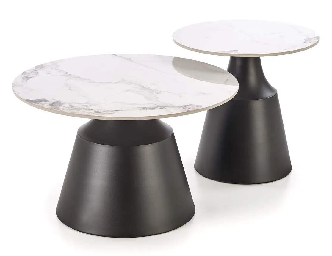 Set mese pentru reviste Halmar Magneta 2pcs (White Marble/Black)