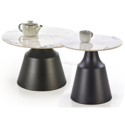 Set mese pentru reviste Halmar Magneta 2pcs (White Marble/Black)