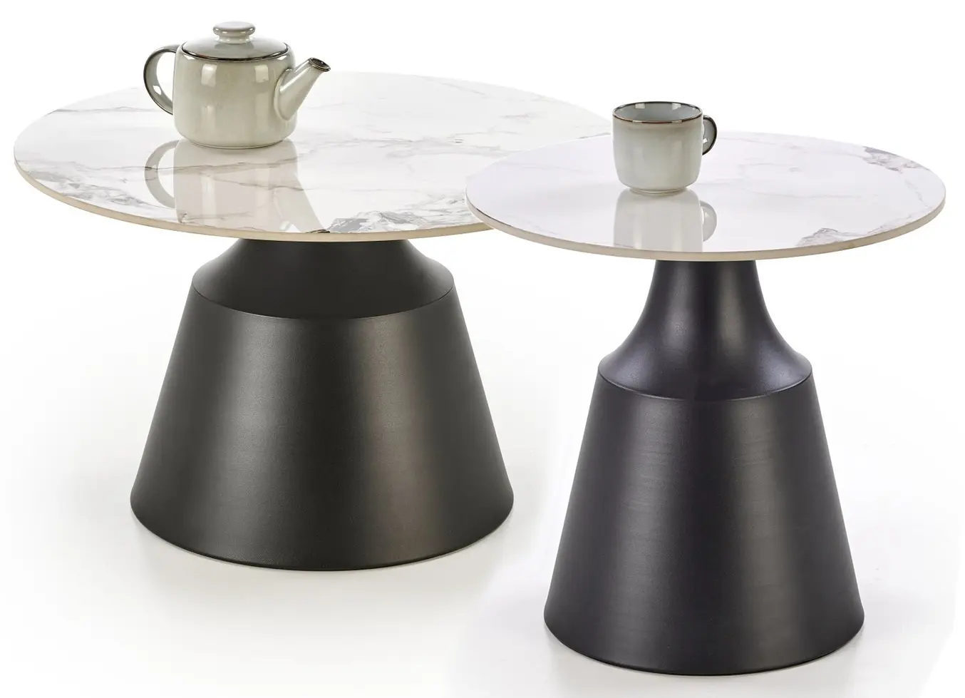 Set mese pentru reviste Halmar Magneta 2pcs (White Marble/Black)