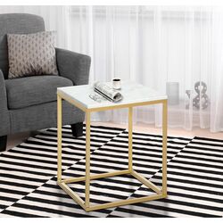 Журнальный столик Outsunny 84B-834GD (Gold/White)