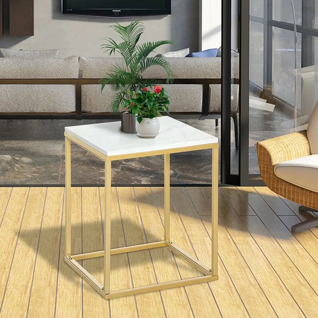 Журнальный столик Outsunny 84B-834GD (Gold/White)