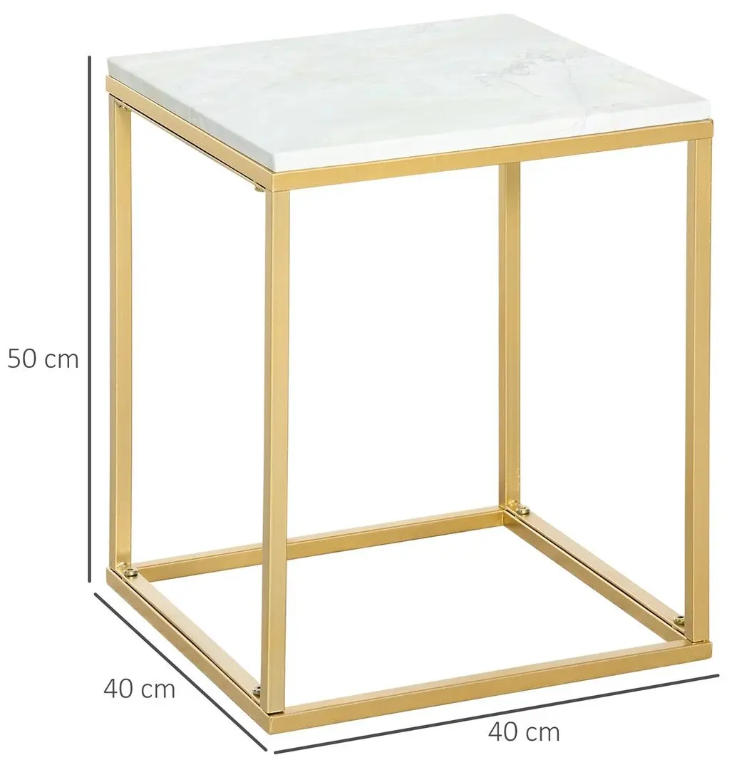 Журнальный столик Outsunny 84B-834GD (Gold/White)