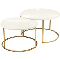 Набор журнальных столиков Prestige WH 2 pcs (White/Gold) Thumb