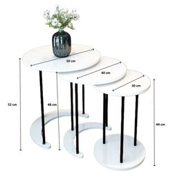 Set masute pentru reviste Prestige WH 50/40/30 3 pcs (White/Black) Thumb