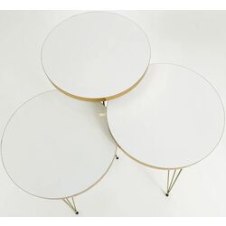 Набор журнальных столиков Prestige Ginsburg 3 pcs 330 (White/Gold) Thumb