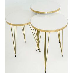 Набор журнальных столиков Prestige Ginsburg 3 pcs 330 (White/Gold) Thumb