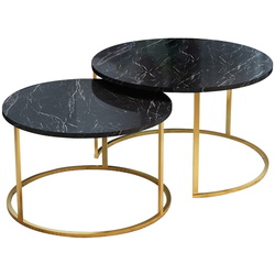 Set masute pentru reviste Prestige Bendir 2 pcs (Black Marble/Gold) Thumb