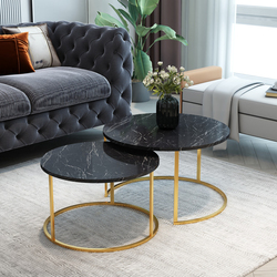 Set masute pentru reviste Prestige Bendir 2 pcs (Black Marble/Gold)