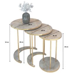 Набор журнальных столиков Prestige Gordion 50/40/30 3 pcs (Grey Marble/Gold) Thumb